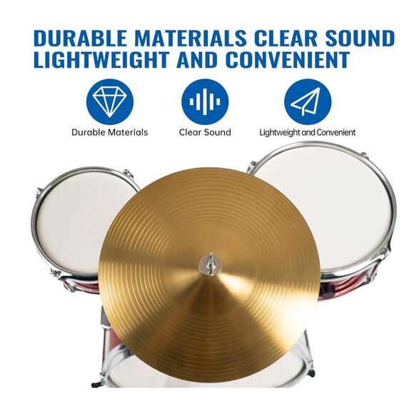 MOSEN Drum Set 3-Piece Beginner Drum Set Junior Drum Kit with Adjustable Throne - Picture 5 of 8